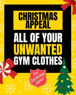 🎄 Christmas Appeal! 🎄

Do you have unwanted gym clothes? Help us spread some holiday cheer by donating them to the Salvation Army!

👉 Please bring your clean, gently used gym wear to reception. Let’s make a difference together this Christmas! ❤️

#ChristmasAppeal #DonateGymClothes #SalvationArmy #GiveBack #SpreadJoy
